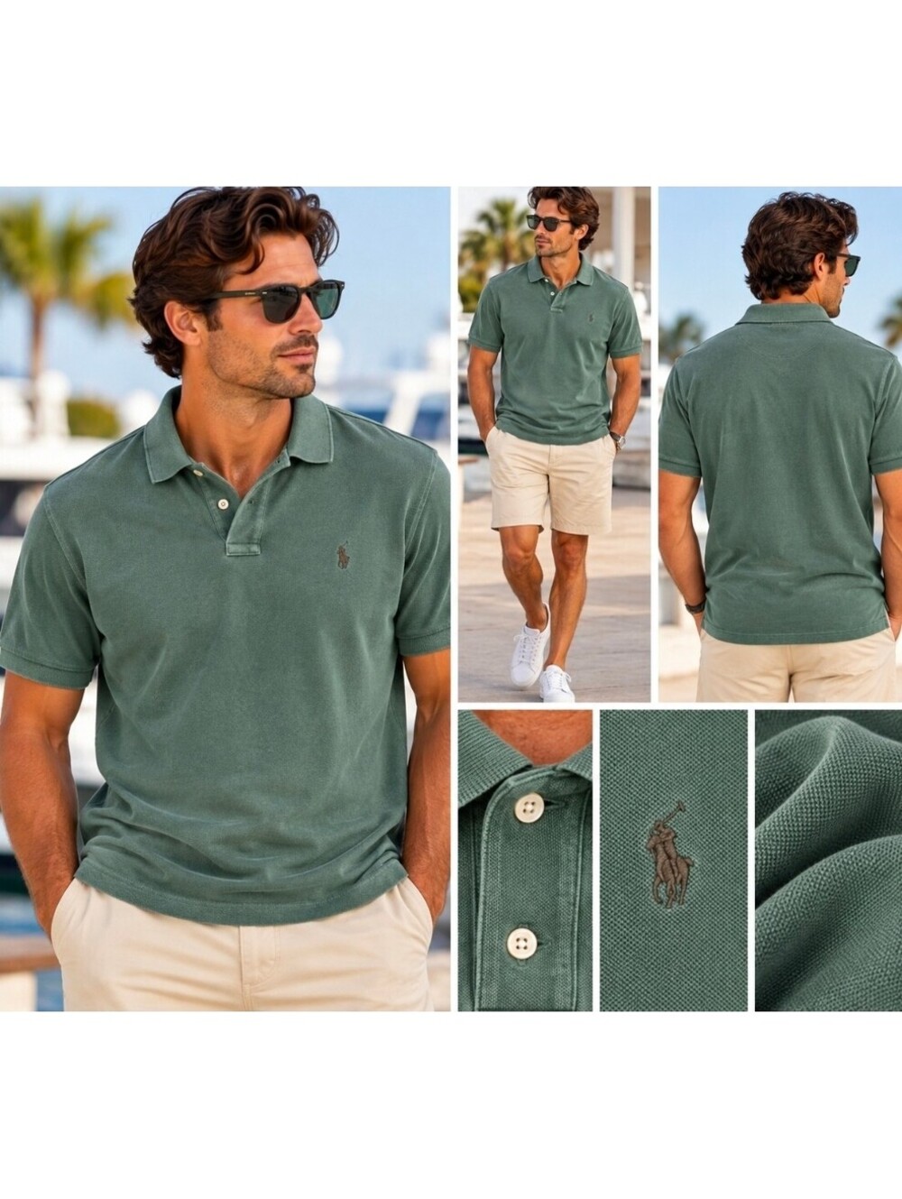Polo Ralph Lauren Men’s XXL Green Cotton Polo Shirt Pony Logo Short Sleeve